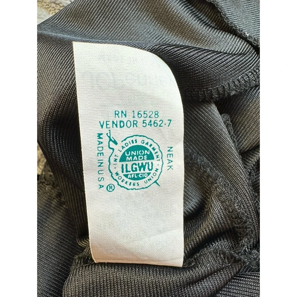 Vintage Nylon Union made in USA JC Penney Adonna Black Lace trim Slip